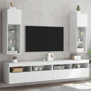 tv-borde 2 stk. med LED-lys 30,5x30x90 cm hvid