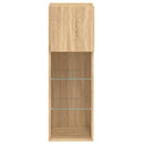 tv-borde 2 stk. med LED-lys 30,5x30x90 cm sonoma-eg