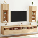 tv-borde 2 stk. med LED-lys 30,5x30x90 cm sonoma-eg