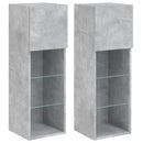 tv-borde 2 stk. med LED-lys 30,5x30x90 cm betongrå