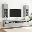 tv-borde 2 stk. med LED-lys 30,5x30x90 cm betongrå