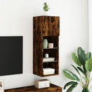 tv-bord med LED-lys 30,5x30x90 cm røget egetræsfarve