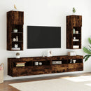 tv-borde med LED-lys 2 stk. 30,5x30x90 cm røget egetræsfarve
