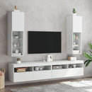 tv-bord med LED-lys 30,5x30x102 cm hvid
