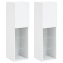 tv-borde 2 stk. med LED-lys 30,5x30x102 cm hvid