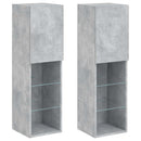 tv-borde 2 stk. med LED-lys 30,5x30x102 cm betongrå