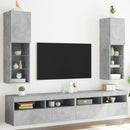 tv-borde 2 stk. med LED-lys 30,5x30x102 cm betongrå