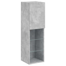 tv-borde 2 stk. med LED-lys 30,5x30x102 cm betongrå