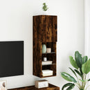 tv-bord med LED-lys 30,5x30x102 cm røget egetræsfarve