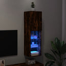 tv-bord med LED-lys 30,5x30x102 cm røget egetræsfarve