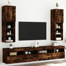 tv-borde med LED-lys 2 stk. 30,5x30x102 cm røget egetræsfarve
