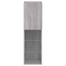 tv-borde 2 stk. med LED-lys 30,5x30x102 cm grå sonoma-eg