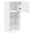 tv-bord med LED-lys 40,5x30x60 cm hvid