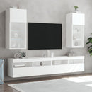 tv-borde med LED-lys 2 stk. 40,5x30x90 cm hvid
