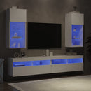 tv-borde med LED-lys 2 stk. 40,5x30x90 cm hvid