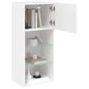 tv-borde med LED-lys 2 stk. 40,5x30x90 cm hvid