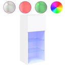 tv-borde med LED-lys 2 stk. 40,5x30x90 cm hvid