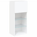 tv-borde med LED-lys 2 stk. 40,5x30x90 cm hvid