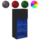 tv-bord med LED-lys 40,5x30x60 cm sort