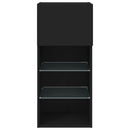 tv-bord med LED-lys 40,5x30x60 cm sort