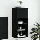 tv-bord med LED-lys 40,5x30x60 cm sort