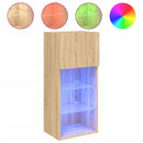 tv-bord med LED-lys 40,5x30x60 cm sonoma-eg