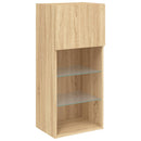tv-bord med LED-lys 40,5x30x60 cm sonoma-eg