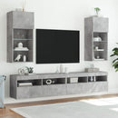 tv-borde med LED-lys 2 stk. 40,5x30x90 cm betongrå