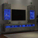tv-borde med LED-lys 2 stk. 40,5x30x90 cm betongrå