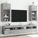 tv-borde med LED-lys 2 stk. 40,5x30x90 cm betongrå
