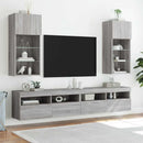 tv-bord med LED-lys 40,5x30x90 cm grå sonoma-eg