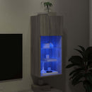 tv-bord med LED-lys 40,5x30x90 cm grå sonoma-eg