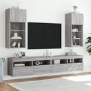 tv-borde 2 stk. med LED-lys 40,5x30x90 cm grå sonoma-eg
