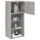 tv-borde 2 stk. med LED-lys 40,5x30x90 cm grå sonoma-eg