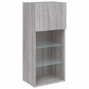 tv-borde 2 stk. med LED-lys 40,5x30x90 cm grå sonoma-eg