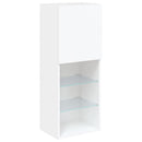 tv-bord med LED-lys 40,5x30x102 cm hvid
