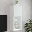 tv-bord med LED-lys 40,5x30x102 cm hvid