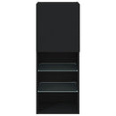 tv-bord med LED-lys 40,5x30x102 cm sort
