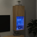 tv-bord med LED-lys 40,5x30x102 cm sonoma-eg