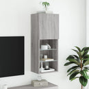 tv-bord med LED-lys 40,5x30x102 cm grå sonoma-eg