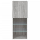 tv-bord med LED-lys 40,5x30x102 cm grå sonoma-eg