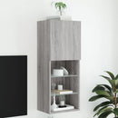 tv-bord med LED-lys 40,5x30x102 cm grå sonoma-eg