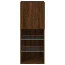 tv-bord med LED-lys 40,5x30x102 cm brun egetræsfarve