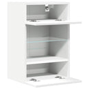 væghængte skabe til TV 2 stk. med LED-lys 40x30x60,5 cm hvid