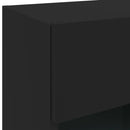 væghængt tv-bord med LED-lys 40x30x60,5 cm sort