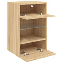 væghængt tv-bord med LED-lys 40x30x60,5 cm sonoma-eg