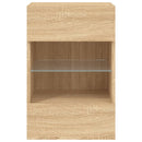væghængt tv-bord med LED-lys 40x30x60,5 cm sonoma-eg