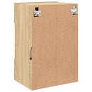 væghængt tv-bord med LED-lys 40x30x60,5 cm sonoma-eg