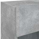 væghængt tv-bord med LED-lys 40x30x60,5 cm betongrå