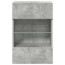 væghængte skabe til TV 2 stk. med LED-lys 40x30x60,5 cm betongrå